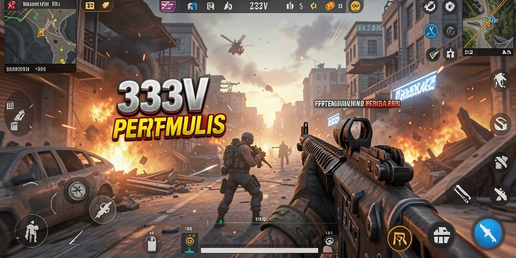 Tampilan gameplay intens dari 333V dengan aksi tembak-menembak yang mendebarkan.