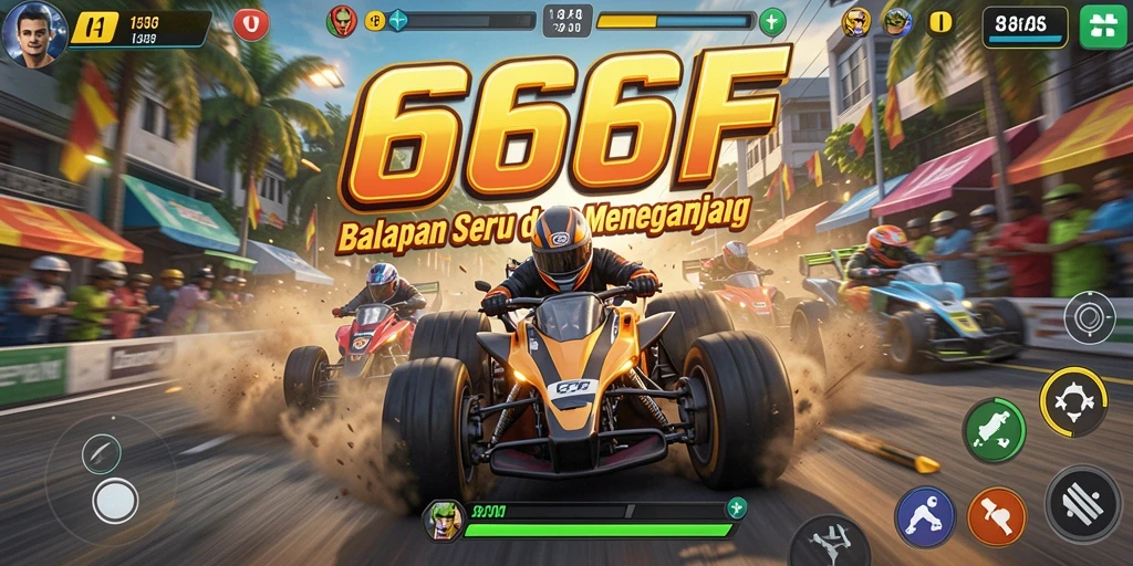 Gameplay menegangkan dengan mobil balap di lintasan seru.