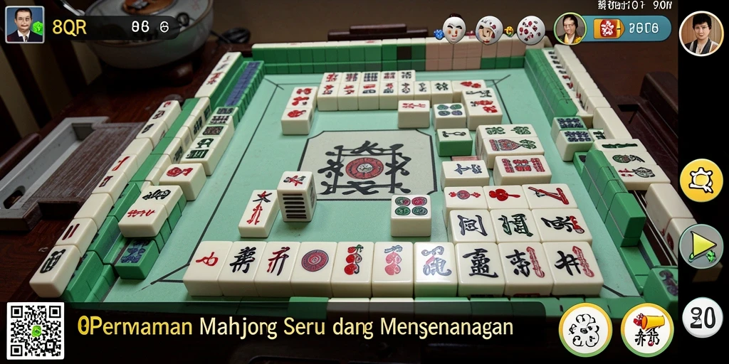 Tampilan gameplay Mahjong di 8QR yang menarik dan interaktif.