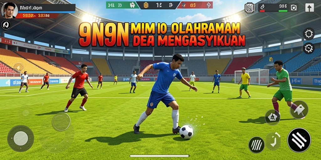 Tampilan gameplay 9N9N yang penuh aksi olahraga.
