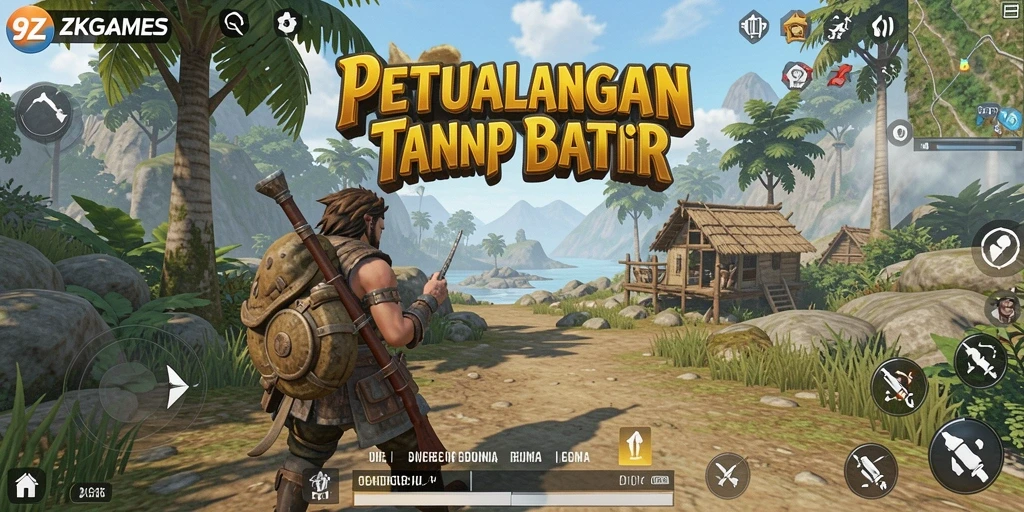 Gameplay 9ZKGAMES yang menampilkan eksplorasi dunia terbuka.