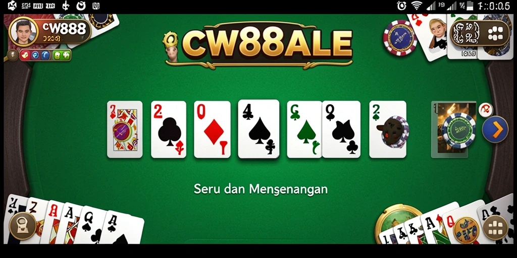 Screenshot gameplay CW8888 yang menampilkan keseruan bermain Gaple.