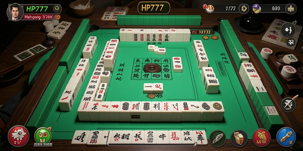 Screenshot HP777 menampilkan gameplay Mahjong yang menarik dan seru.
