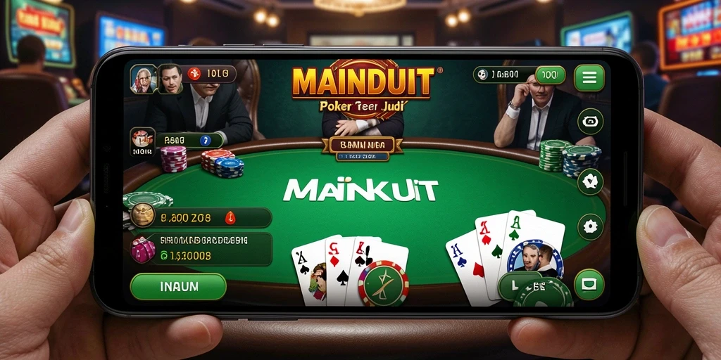 Tampilan gameplay Poker yang mendebarkan di MAINDUIT.