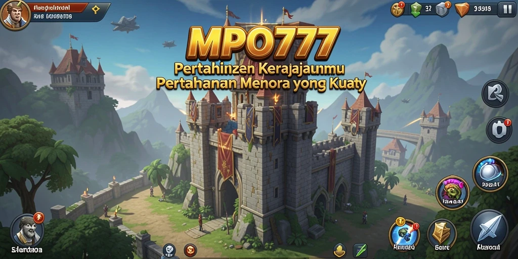 Tampilan gameplay MPO777 menampilkan pertahanan menara yang epik.
