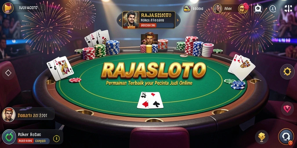 Tampilan screenshot RAJASLOTO dengan gameplay poker yang mendebarkan.