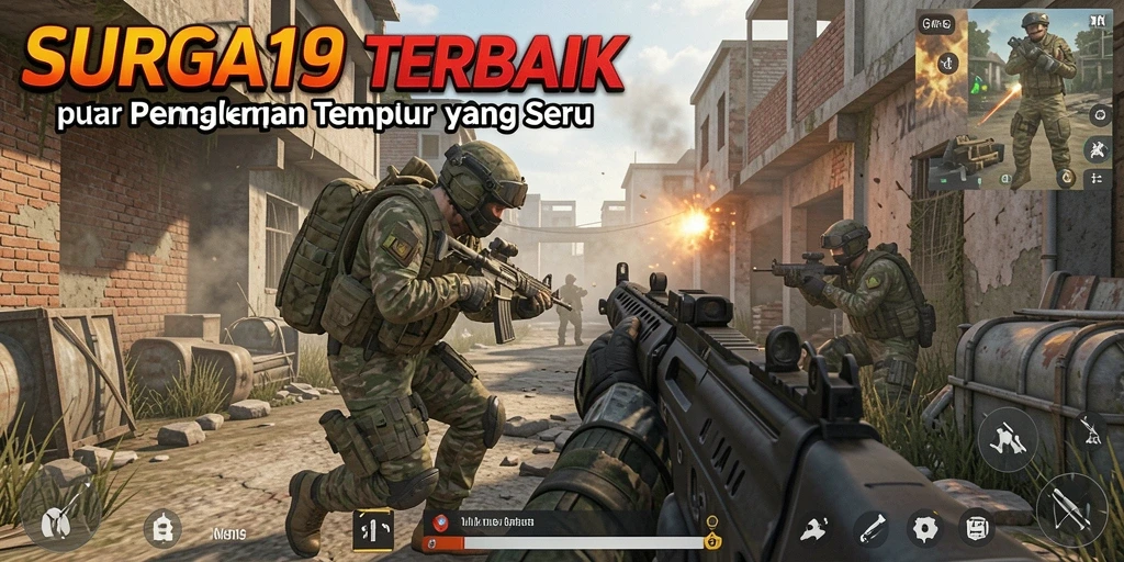 Gameplay mendebarkan SURGA19 dengan aksi FPS yang intens.